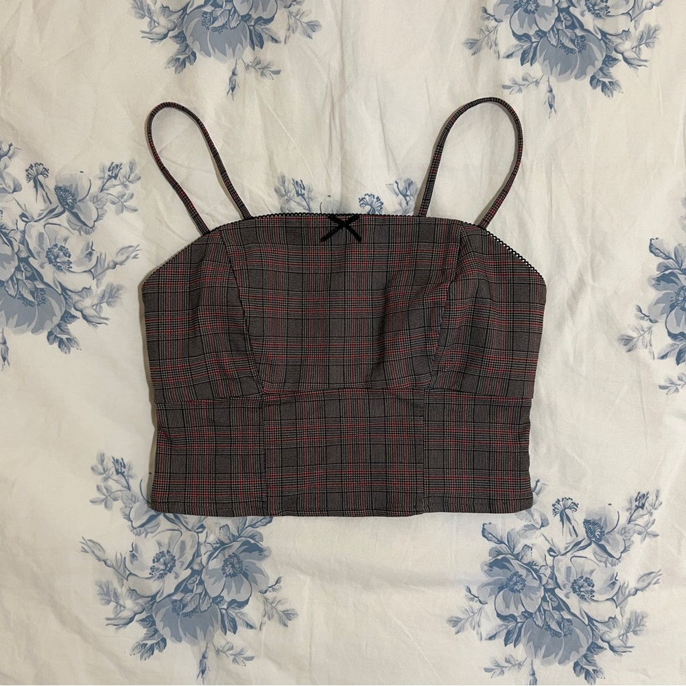 Wild Fable Small Cropped Plaid Top with Spaghetti Straps